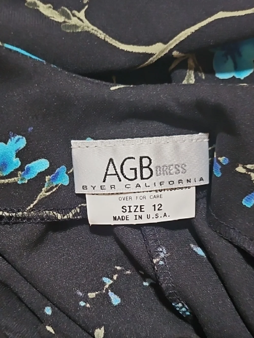 AGB Black Maxi Dress with Blue Floral Print - Picture 3 of 14
